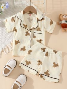 Pyjama's voor meisjes Bruine beer Overhemd bedrukkingspakken