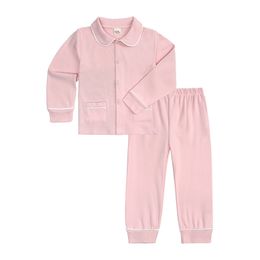 Meisjes Pijamas Solid Spring Nachtkleding Katoenen Kinderkleding voor Jongens Sets Toddle Pijama 210413