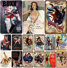 Plaque de chicas Metal Vintage Letrero de lata Pin Up Shabby Chic Signs Metal Signs Vintage Bar Decoración Metal Metal Pub Poster3834131