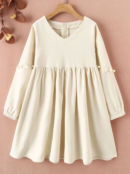 Robe à nouer au dos avec pompons pour fille SHE