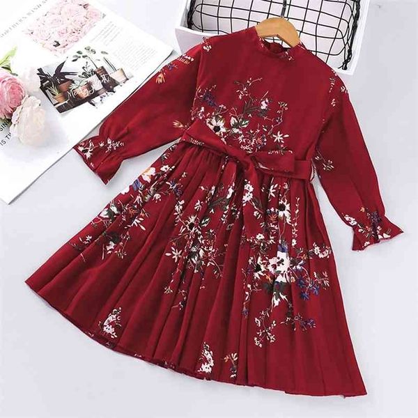 Filles Princesse Robe Automne Mode Mignon À Pois Manches Longues Évasées Enfants Bébé Enfants Vêtements 2-6 Ans 210625