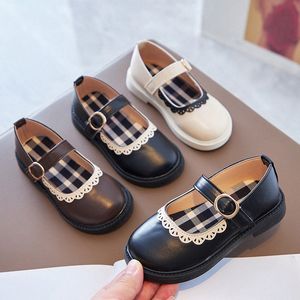 Filles princesse chaussures bébé enfants chaussures en cuir noir blanc infantile enfant en bas âge enfants protection des pieds chaussures décontractées imperméables M8Oc #