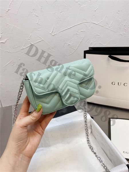 Filles Puffy Cuir Souple Bonbons Couleur Sacs À Bandoulière Dames Un Côté Mini Bandoulière Sacs À Main Femmes Célèbre Véritable Rose Rabat Fil Chaîne Luxueux Sac Marque Pour dame