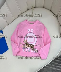 Meisjes trui 2022 nieuw herfst sweatshirts roze kleur tijgerprint met lange mouwen merk designer meisje truien9972362