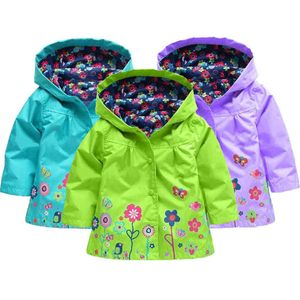 Filles veste de pluie printemps automne motif de dessin animé vêtements d'extérieur à capuche pour les filles 1-6 ans enfant en bas âge bébé garçons filles vêtements J220718