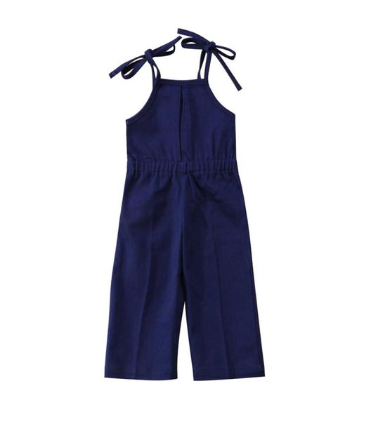 Jumpsuos de mezclilla de las chicas rasgadas Compañeros Compañeros de estiramiento sexy Denim Straight Baby Girl Everck Stretch Dungarees delgados para 4 Temporada1778621