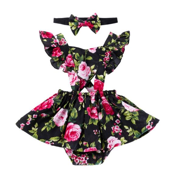 Filles roberie robe robe à floraux à ébauche