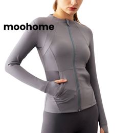 Veste de course pour filles pour faire de l'exercice une chemise althletique légère avec des vêtements de sport intérieurs de poche Protection solaire pour femmes