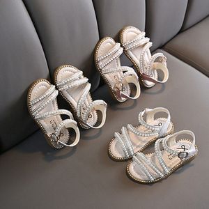 Girls Sandals Kinderen Zomer Dames Pearl Princess Shoes Toddler Jeugd Performance schoenen Pink Golden EUR 21-36 F27T#