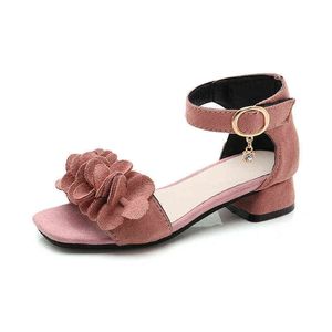 Filles sandales mode princesse chaussures enfants fond souple talons hauts bout ouvert filles dent chaussures romaines Sandalias Para Nias G220418