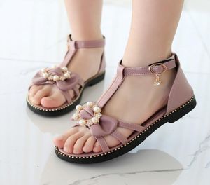 Girls Sandals For Children Nieuwe Summer Fashion Princess Pearl Soft Child Child Student Flat Sandals8180529