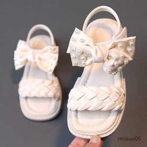 Filles sandales été mode perle enfants plage Fille princesse nœud papillon enfants chaussures plates bébé Chaussure Enfant Fille