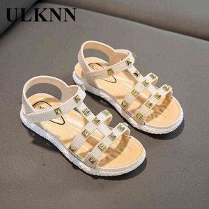 Meisjes Sandalen Zomer Nieuwe Cuhk Kinderzachte Bodem Antislip Pupils Bravel Kid's Celebrity Fashion Baby Princess Sandals G220418