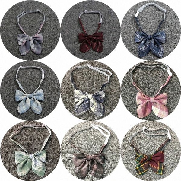 Filles School Dres Plaid Bow Tie JK Uniformes Collier Papillon Cravat Costume de marin adulte Cravate rayée Cravate d'oreille de lapin Y7wj #