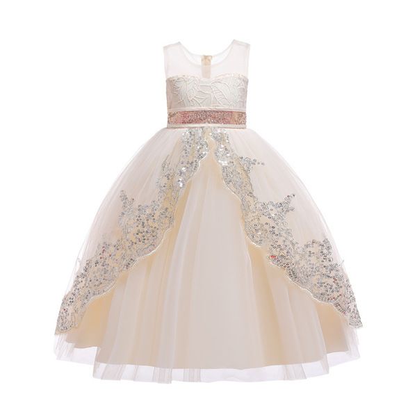 Filles Robe De Princesse À Paillettes Robes D'enfants Pour Les Filles Robe De Soirée De Soirée Fleur Filles Vêtements De Mariage Pageant Robe De Bal Formelle Q0716