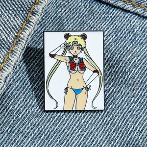 Filles sexy marin lune en émail épingle de jeu d'enfance de film de film de film Brooch badge mignon films anime jeux épingles en émail dur