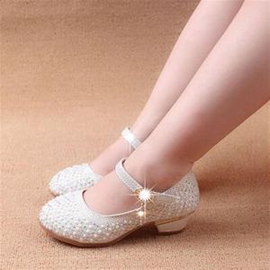 Chaussures pour filles chaussures de princesse pour enfants 3 cm talons boucle sangle enfants princesse enfants filles Rivets chaussures pour enfants chaussures en cuir 265c