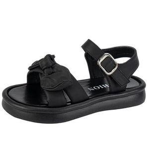 Girls 'Shoes Children's Princess Sandals 2024 Nieuwe Summer Classic Bow Big Kids Beach Soft Sole Flat Sandals