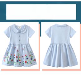 Vestido de manga corta para niñas Nuevo verano en algodón de punto para niños vestidos para niños de algodón para niños.