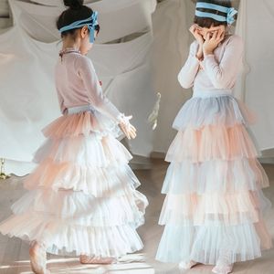 Jupe filles Jupe bébé Tulle Ball robe enfants Belle mode enfant parti décontracté jupes longues au printemps automne taille 2-13T 210331