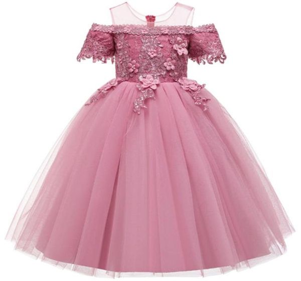 Vestido de encaje sin mangas para niñas Vestido largo Vestido de novia con espalda de rocío para niños medianos y grandes Vestidos de fiesta para adolescentes 514 años 6360884