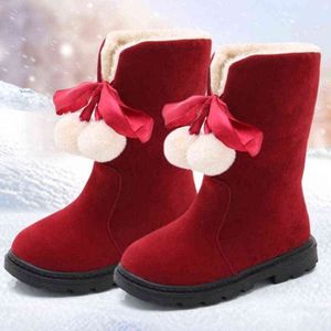 Filles bottes de neige princesse chaud plus velours enfants bottes enfants pour les années de Noël chaussures 4 5 6 7-16T 211108