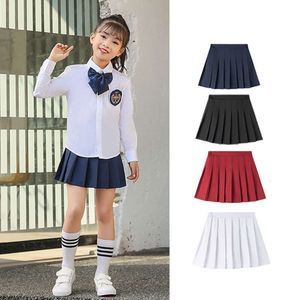 Girls Solid Color Rooks For Kids Children Pleated Summer 2023 College Style School Plaid Teenager Rokkleding L2405