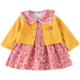 Meisjes lente herfstjurken winter nieuwe prinses jurk 2 stukken voor kinderen kleding babymeisje jurk chiffon