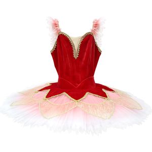 Filles scène Dancewear rouge Tutu robe Ballet Tutu enfants vêtements Cosplay Costumes