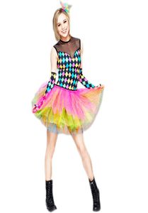 Girls Performance Performance Costumes de danse de clown pour enfants Tulle ballet tutu Enfants Harlequin CircuSinspired Attached TwotOne 2231610911