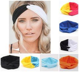 Girls Stretch Bandband Patchwork Color HairBands Sport Yoga Head Wrap Bandana Headwear Hair Accessoires Partyware T2C5178251123