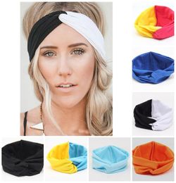 Girls Stretch Bandband Patchwork Color HairBands Sport Yoga Head Wrap Bandana Headwear Hair Accessoires Partyware T2C5174684201