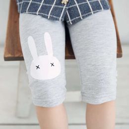 Meisjes zomer schattig casual voor kinderen meisje cartoon konijn korte broek kinderen snoepkleuren knie lengte leggings l2405