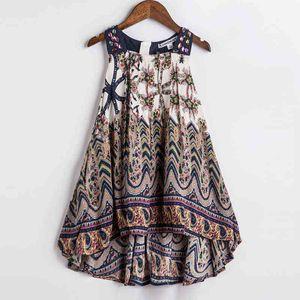 Filles Robe D'été Style Bohème Impression Robe De Plage Bébé Filles Princesse Robe Enfants Robes Pour Filles Enfants Vêtements D'été G1129