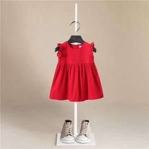 Meisjes Zomerjurk Cartoon Rode Jurk Baby Meisje Kostuum Prinses Kerstfeest Leuke Corduroy Jurk 1-5Y Kinderkleding Q0716