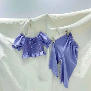 Meisjes Zomer Koreaans Design 2 Stuks Pak Top + Broek Kids Solid Sets Kinderkleding 210528