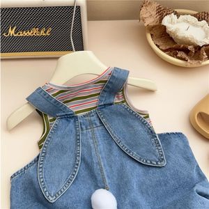 Girls 'Summer Pants Baby Style Rabbit overall jeans kindershorts