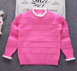 Meisjes trui vaste kleur baby pullover plaid kinderkleding 2018 herfst winter nieuwe kinderen prinses truien schoolkleding 75799077