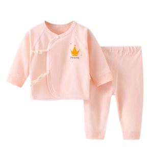 Meisjes sweatsuits maat 7 8 baby geboren baby jongens katoen slaapkleding dieren cartoon blouse tops schattige broek 4 -delige set 240325