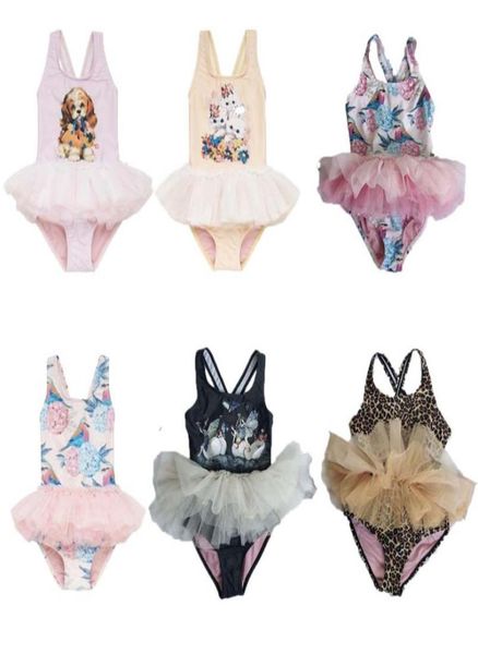 Filles maillot de bain bébé Ballet jupe maillot de bain enfants chien maillot de bain fille FlowerBird maillot de bain 100 Spandex 583836028