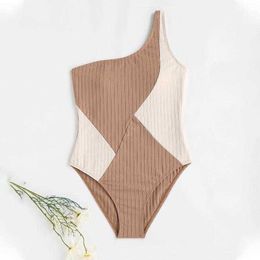 Meisjes zwempak Big Tweed Piece Childrens One Piece Shoulder Stitching Bikini