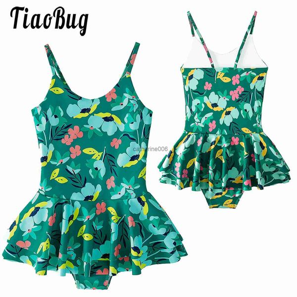 Filles maillots de bain 2-12 ans bébé imprimé robe de bain maillots de bain été plage bain Bikini vêtements enfants style hawaïen vêtements de natation L230625