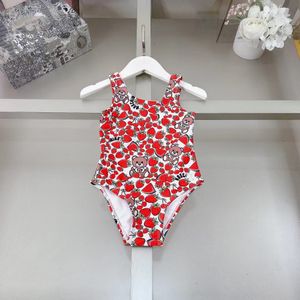 Traje de baño para niñas Bikinis de playa Chica de verano Traje de baño de una pieza Letra de oso Ropa de bebé Logotipo Estampado Algodón puro Ropa de baño para niños Trajes de baño para niños 1-15 años 4 estilos