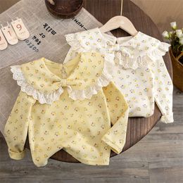 Girls T-shirt 2023 Autumn Winter Tops For Kids Long Sleeve Kinderen Blouse Floral Toddler Tees Baby Outfits 1-8 jaar Kleding L2405