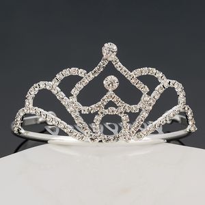 Meisjes kronen met steentjes bruiloft sieraden bruids hoofdeces verjaardagsfeestje prestaties Pageant crystal tiaras bruiloft accessoires # BW-T076