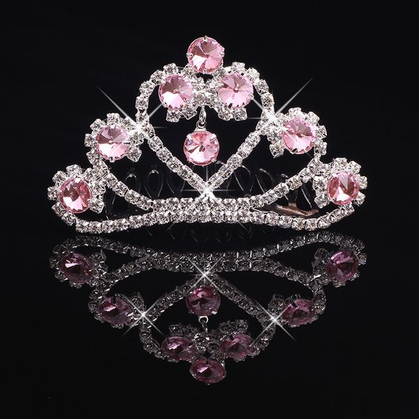 Niñas Coronas con Rhinestones Joyas de boda Haceros nupciales Fiesta de cumpleaños Performance Pageant Crystal Tiaras Accesorios de boda # BW-T018