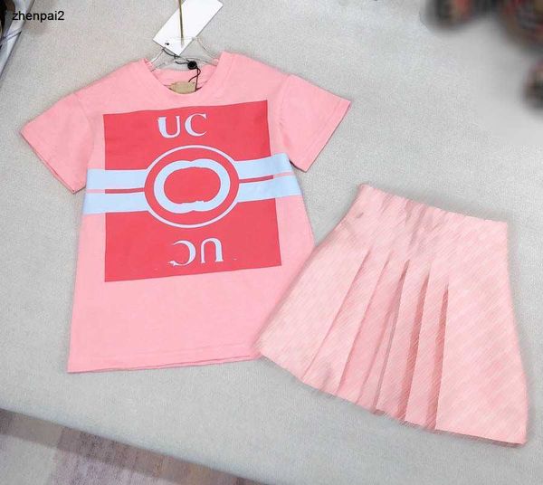 Chicas trajes de pista trajes de vestimenta para bebés camiseta para niños talla 100-160 para niños ropa de diseñadora manga corta y falda enero20