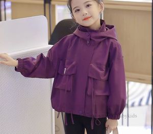 Filles triangle étiquetage veste enfants à capuche manches longues fermeture éclair vêtements d'extérieur 2024 printemps enfants tout assorti vêtements décontractés Z6883