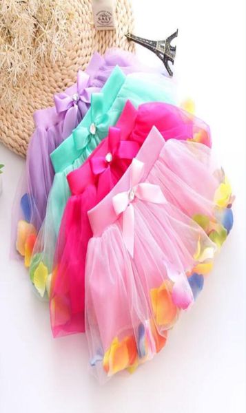 Jupe TUTU petti pour filles, jupe d'été en dentelle avec décoration de pétales de papillon, robe pour enfants, jupe courte droite, 9541439