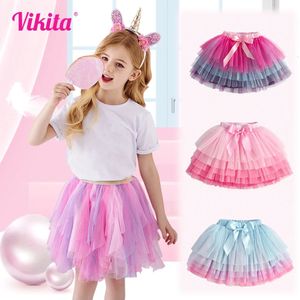 Meisjes Tutu Pailletten Rokken Kinderkleding Boog Gelaagde Rokken Prinses Plooirok Kinderen Mesh Rok Meisjes Kinderen Feestkleding 240325